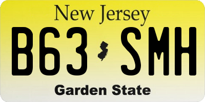 NJ license plate B63SMH