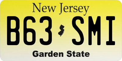 NJ license plate B63SMI