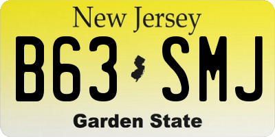 NJ license plate B63SMJ