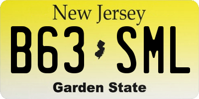 NJ license plate B63SML