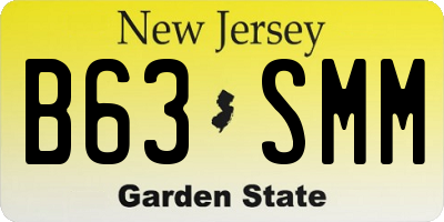 NJ license plate B63SMM