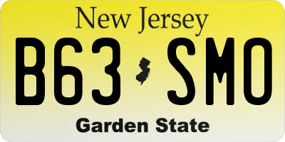 NJ license plate B63SMO