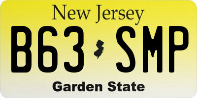 NJ license plate B63SMP