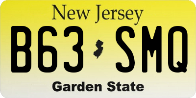 NJ license plate B63SMQ