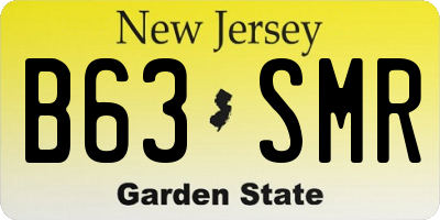 NJ license plate B63SMR