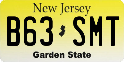 NJ license plate B63SMT