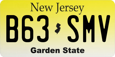 NJ license plate B63SMV