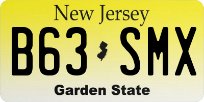 NJ license plate B63SMX