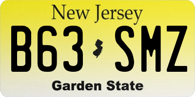 NJ license plate B63SMZ