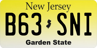 NJ license plate B63SNI