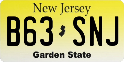 NJ license plate B63SNJ