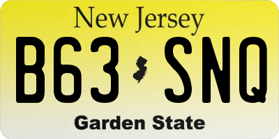 NJ license plate B63SNQ