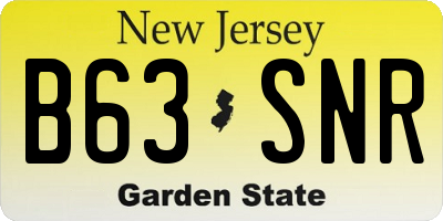 NJ license plate B63SNR
