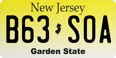 NJ license plate B63SOA