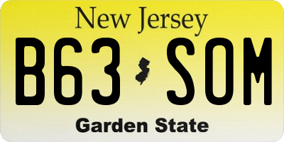NJ license plate B63SOM