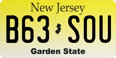NJ license plate B63SOU