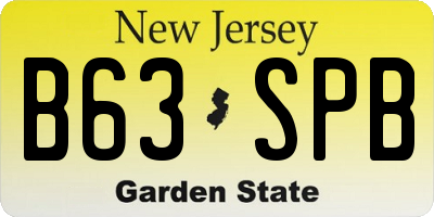 NJ license plate B63SPB