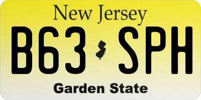 NJ license plate B63SPH