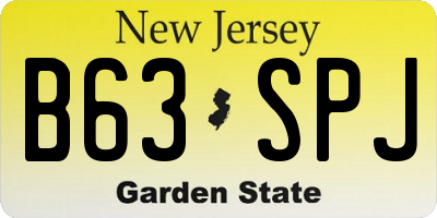 NJ license plate B63SPJ