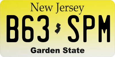 NJ license plate B63SPM