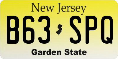 NJ license plate B63SPQ