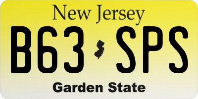 NJ license plate B63SPS