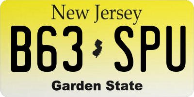 NJ license plate B63SPU