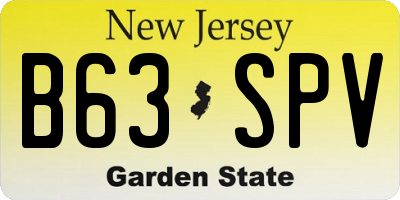 NJ license plate B63SPV