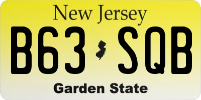 NJ license plate B63SQB