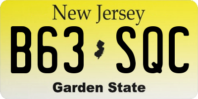 NJ license plate B63SQC