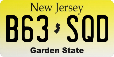 NJ license plate B63SQD