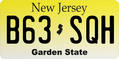 NJ license plate B63SQH