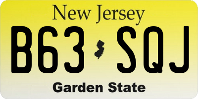 NJ license plate B63SQJ