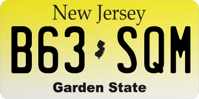 NJ license plate B63SQM