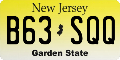 NJ license plate B63SQQ