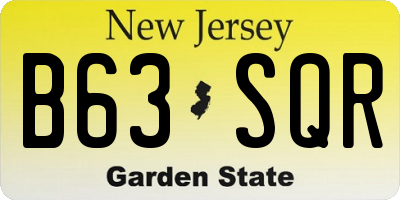 NJ license plate B63SQR