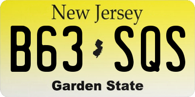 NJ license plate B63SQS