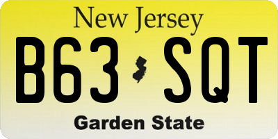 NJ license plate B63SQT