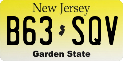 NJ license plate B63SQV
