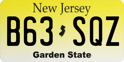 NJ license plate B63SQZ