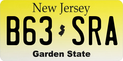 NJ license plate B63SRA