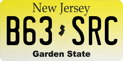 NJ license plate B63SRC