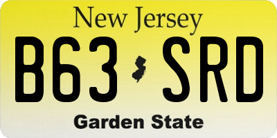 NJ license plate B63SRD