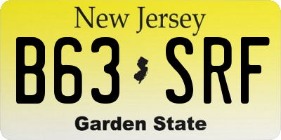 NJ license plate B63SRF