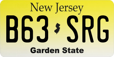 NJ license plate B63SRG