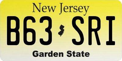 NJ license plate B63SRI