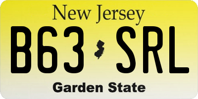 NJ license plate B63SRL