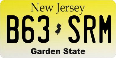 NJ license plate B63SRM