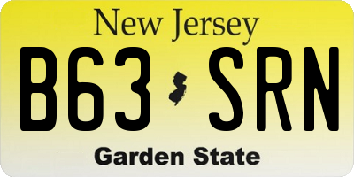 NJ license plate B63SRN
