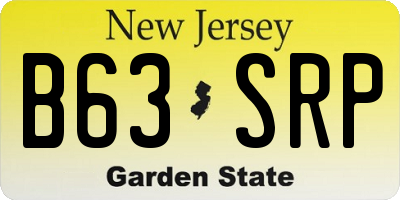 NJ license plate B63SRP